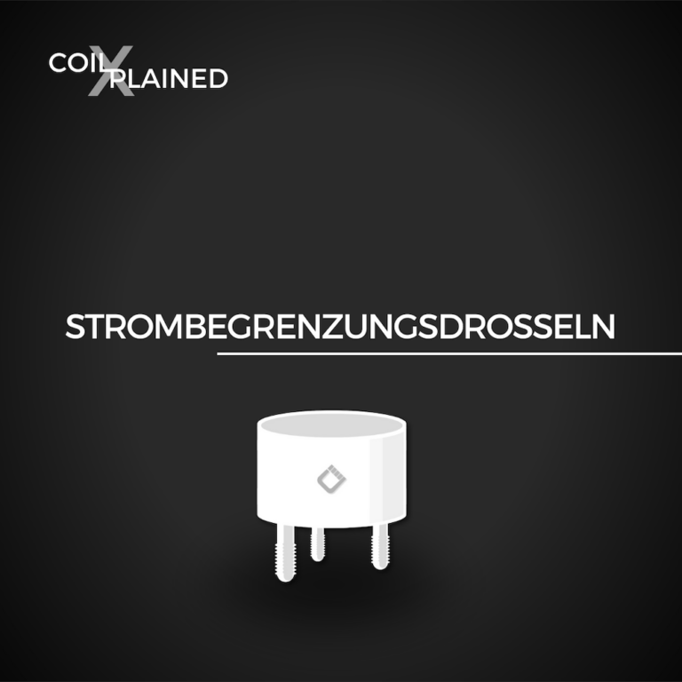 Strombegrenzungsdrossel auf schwarzem Hintergrund